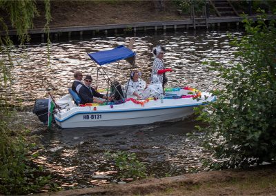 Volksfest in Brandenburg Korsofahrt in Alt Ruppin 2024 | geschmücktes Boot 101 DalmaRhiner
